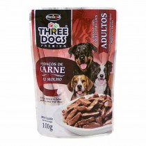 Three Dogs Sache Pedaços de Carne ao Molho - 100 g Three Dogs Sache Pedaços de Carne ao Molho - 100 g